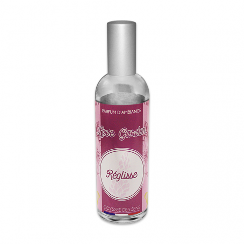 Parfum d'ambiance 100 ml Réglisse collection Love Garden flacon en verre