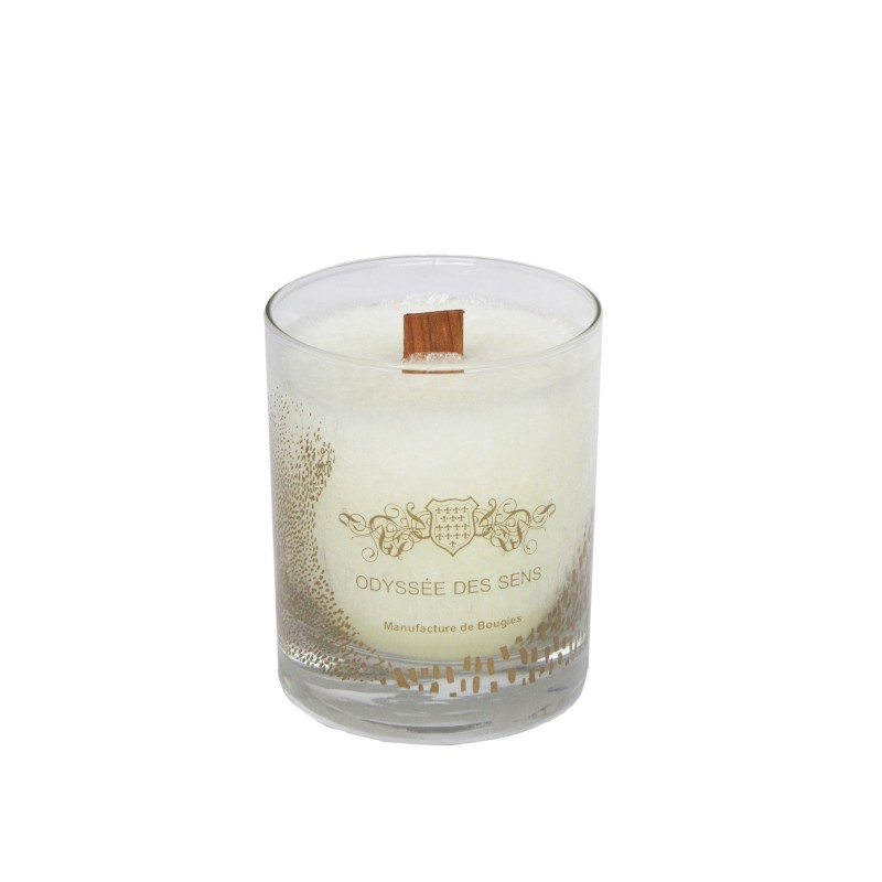 Bougie avec mèche bois 180G Fleur de monoï Bougie avec mèche bois 180G Fleur de monoï